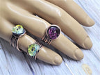 Handmade Copper Wire Wrapped Crystal Heart Glam Ring by Alexa Martha - Che Cose Belle