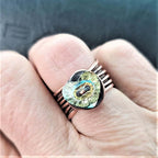 Handmade Copper Wire Wrapped Crystal Heart Glam Ring by Alexa Martha - Che Cose Belle