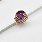 Handmade Copper Wire Wrapped Crystal Heart Glam Ring by Alexa Martha - Che Cose Belle