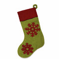 Handmade Cuff Snowflake Christmas Stocking Red Green Arcadia Home - Che Cose Belle