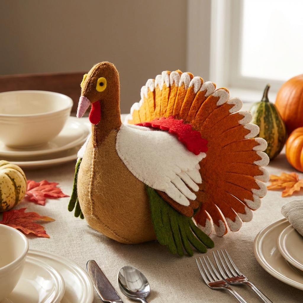Handmade Decorative Turkey Hand Felted Wool Arcadia Home