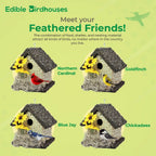 Handmade Edible Birdhouse - Dark Roof, Short Birdhouse Covered in Bird Seeds - Che Cose Belle