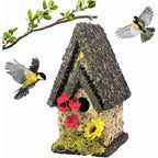 Handmade Edible Birdhouse - Dark Roof, Tall Birdhouse Covered in Bird Seeds - Che Cose Belle