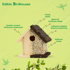 Handmade Edible Birdhouse - Light Roof, Short Birdhouse Covered in Bird Seeds - Che Cose Belle