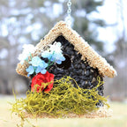 Handmade Edible Birdhouse - Light Roof, Short Birdhouse Covered in Bird Seeds - Che Cose Belle