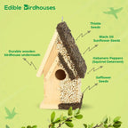 Handmade Edible Birdhouse - Light Roof, Tall Birdhouse Covered in Bird Seeds - Che Cose Belle