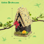 Handmade Edible Birdhouse - Light Roof, Tall Birdhouse Covered in Bird Seeds - Che Cose Belle