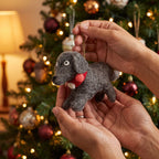 Handmade Felt Gray Dog Christmas Ornament Arcadia Home - Che Cose Belle