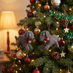 Handmade Felt Gray Dog Christmas Ornament Arcadia Home - Che Cose Belle
