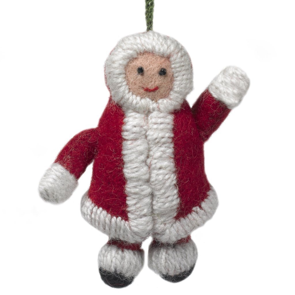 Handmade Felt Snowsuit Gal Christmas Ornament - Red Arcadia Home - Che Cose Belle