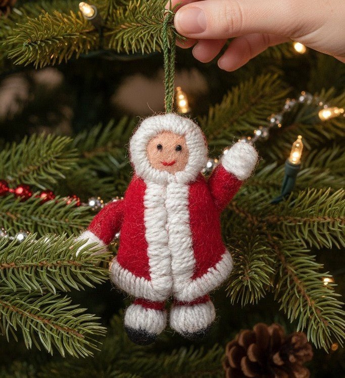 Handmade Felt Snowsuit Gal Christmas Ornament - Red Arcadia Home - Che Cose Belle