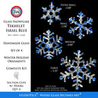 Handmade Glass Snowflake - Tekhelet Israel Blue - by studioTica - Che Cose Belle