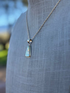 Handmade Gold Filled Over Sterling Silver & Opal Inlay Pendant Necklace 16" - Che Cose Belle