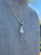 Handmade Gold Filled Over Sterling Silver & Opal Inlay Pendant Necklace 16" - Che Cose Belle