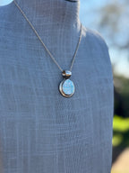 Handmade Gold Filled Over Sterling Silver & Opal Inlay Pendant Necklace - Che Cose Belle