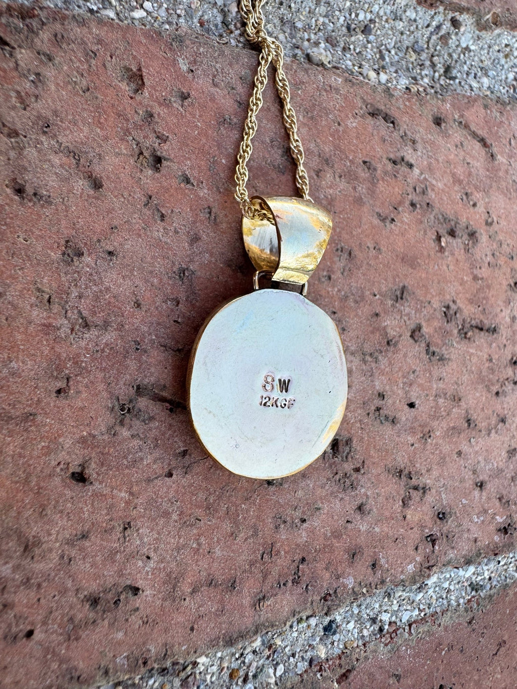 Handmade Gold Filled Over Sterling Silver & Sonoran Mountain Turquoise Inlay Pendant Necklace - Che Cose Belle