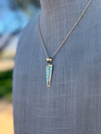 Handmade Gold Filled Over Sterling Silver & Sonoran Mountain Turquoise Inlay Pendant Necklace - Che Cose Belle