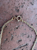 Handmade Gold Filled Over Sterling Silver & Turquoise Inlay Pendant Necklace 16" - Che Cose Belle