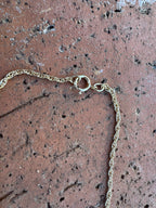 Handmade Gold Filled Over Sterling Silver & Turquoise Inlay Pendant Necklace 18" - Che Cose Belle