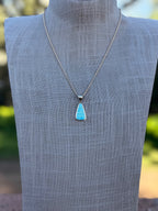 Handmade Gold Filled Over Sterling Silver & Turquoise Inlay Pendant Necklace 18" - Che Cose Belle