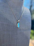 Handmade Gold Filled Over Sterling Silver & Turquoise Inlay Pendant Necklace - Che Cose Belle