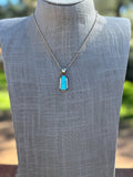 Handmade Gold Filled Over Sterling Silver & Turquoise Inlay Pendant Necklace - Che Cose Belle