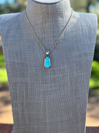 Handmade Gold Filled Over Sterling Silver & Turquoise Inlay Pendant Necklace - Che Cose Belle