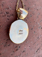 Handmade Gold Filled Over Sterling Silver & Turquoise Inlay Pendant Necklace - Che Cose Belle