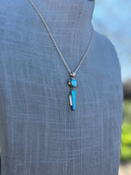 Handmade Gold Filled Over Sterling Silver & Turquoise Inlay Pendant Necklace - Che Cose Belle