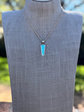 Handmade Gold Filled Over Sterling Silver & Turquoise Inlay Pendant Necklace - Che Cose Belle