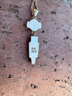 Handmade Gold Filled Over Sterling Silver & Turquoise Inlay Pendant Necklace - Che Cose Belle
