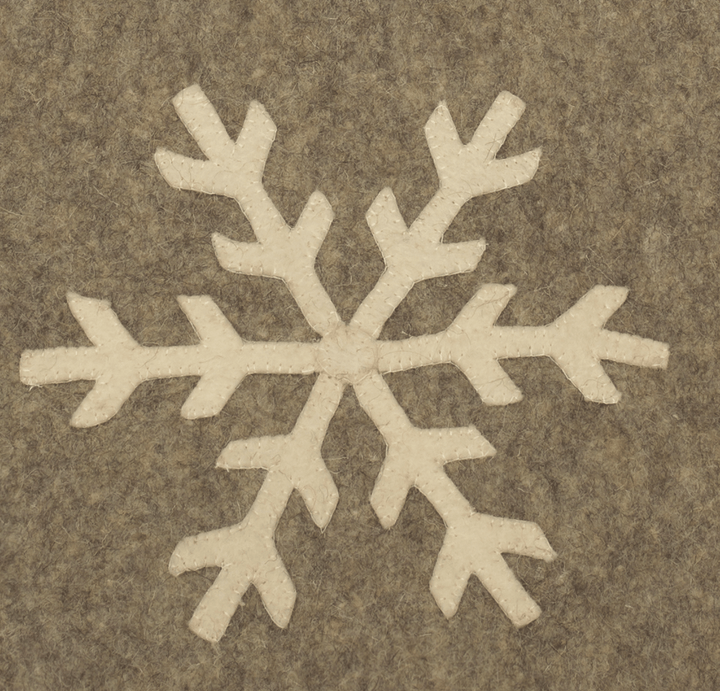 Gray Hand Felted Wool Christmas Table Runner - Snowflakes - 16"x44" Arcadia Home