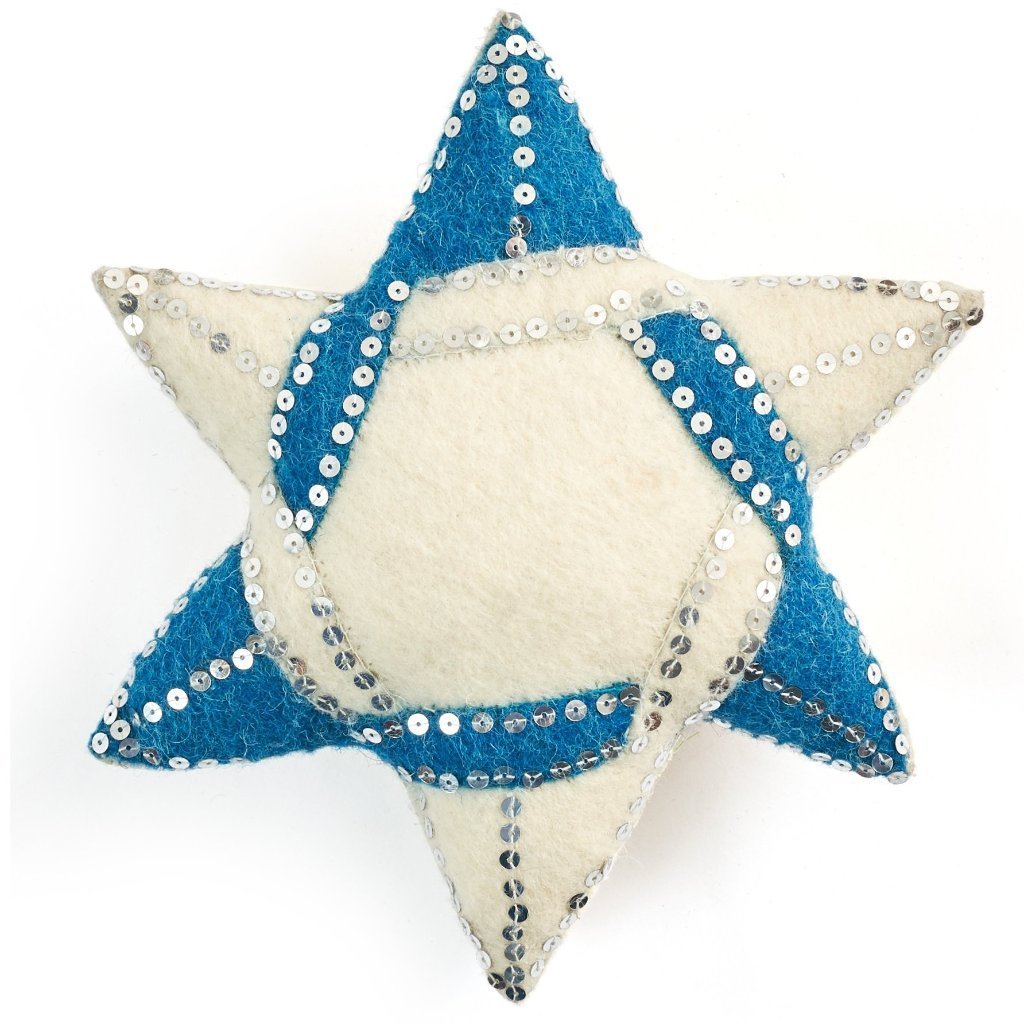 Handmade Hand Felted Wool Christmas Tree Topper - Star of David Arcadia Home - Che Cose Belle