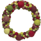 Handmade Hand Felted Wool Wreath - Multicolor Ball - 14" Arcadia Home - Che Cose Belle