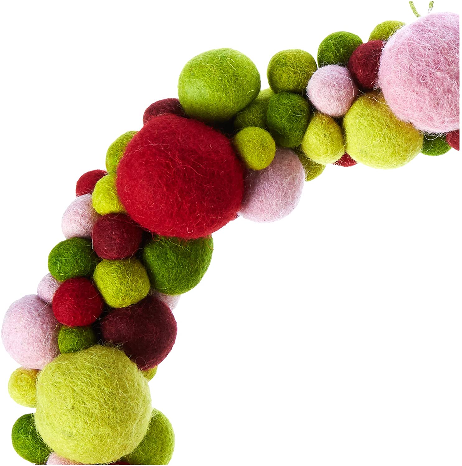 Handmade Hand Felted Wool Wreath - Multicolor Ball - 14" Arcadia Home - Che Cose Belle