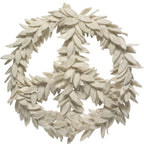 Handmade Hand Felted Wool Wreath - Peace Symbol Cream - 14" Arcadia Home - Che Cose Belle