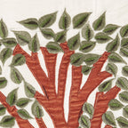 Handmade Ivory Silk Table Runner Tree of Life Embroidery and Hand Beading - 18"x72" Arcadia Home - Che Cose Belle