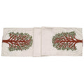 Handmade Ivory Silk Table Runner Tree of Life Embroidery and Hand Beading - 18"x72" Arcadia Home - Che Cose Belle