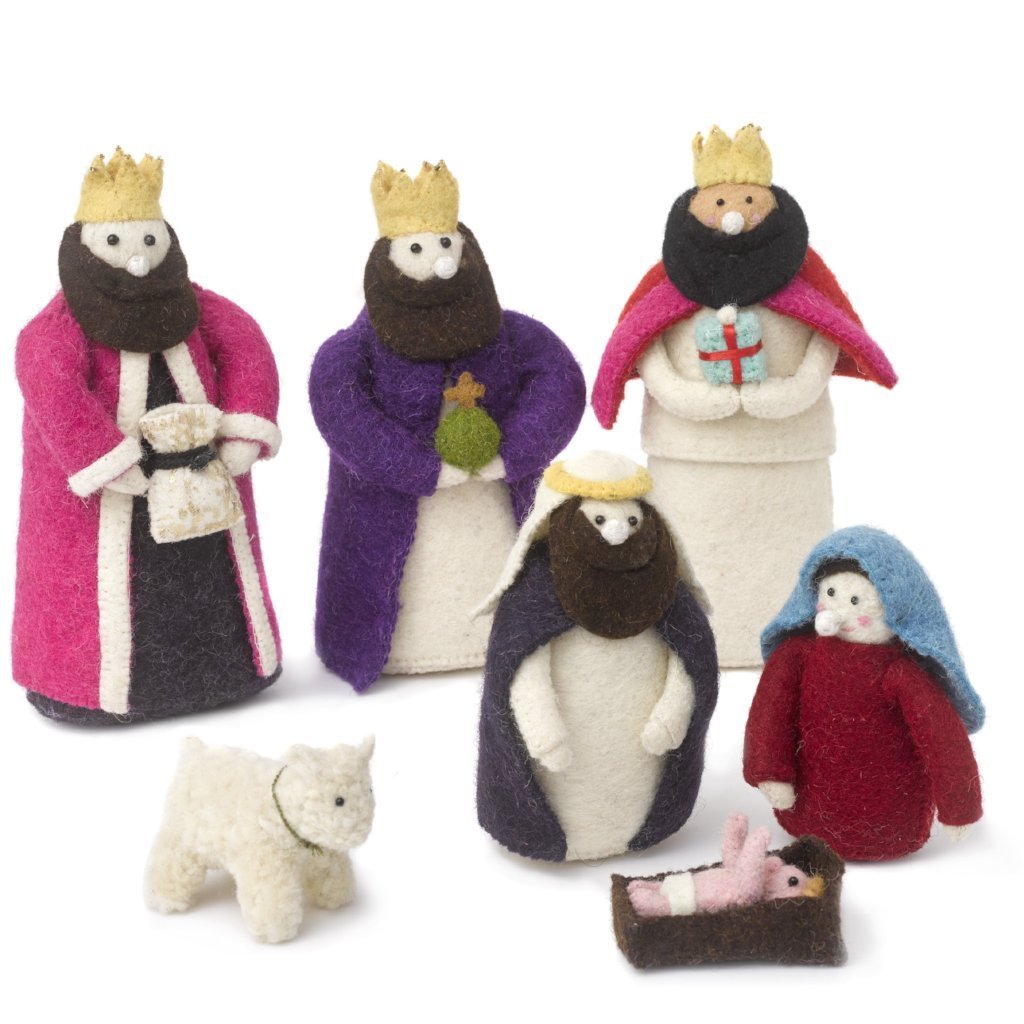 Handmade Nativity Scene Hand Felted Wool Arcadia Home - Che Cose Belle