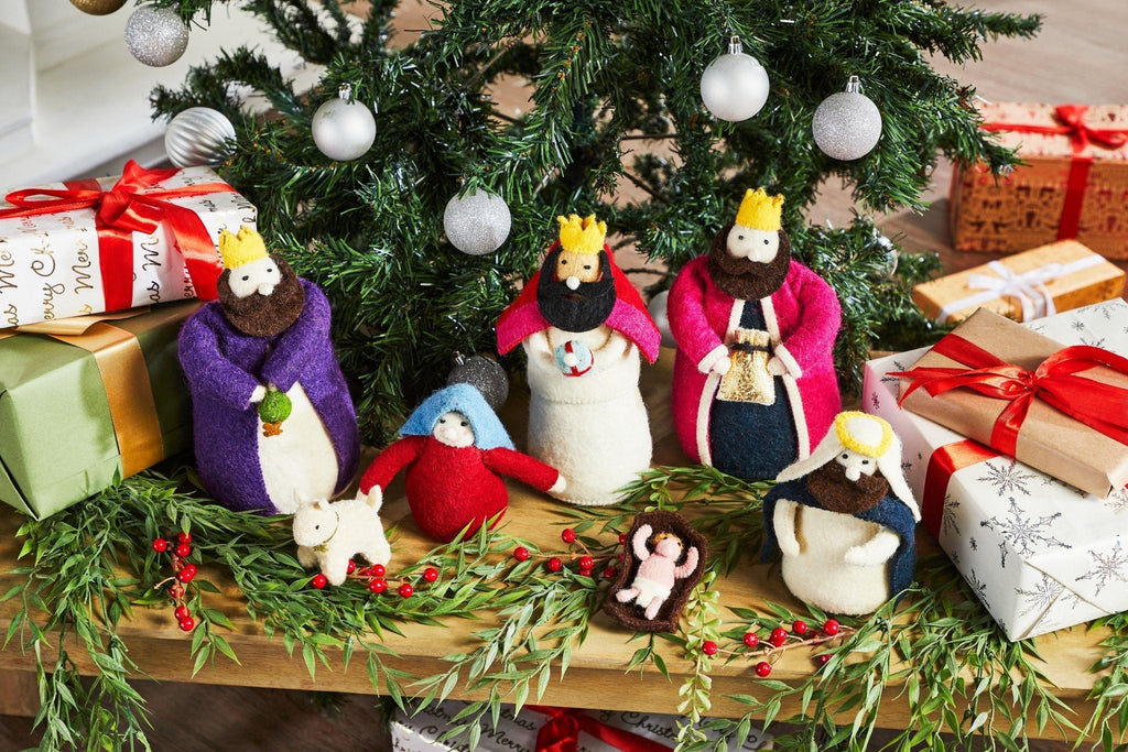 Handmade Nativity Scene Hand Felted Wool Arcadia Home - Che Cose Belle