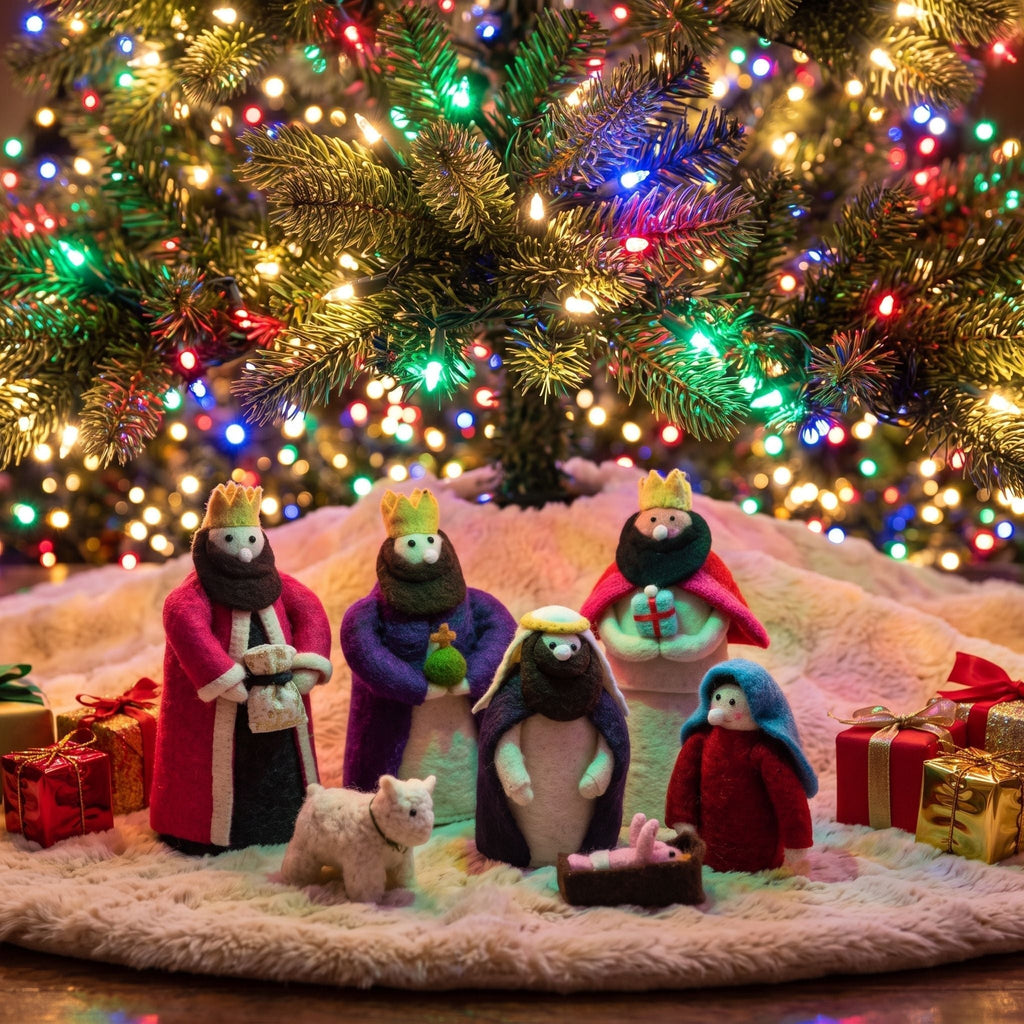 Handmade Nativity Scene Hand Felted Wool Arcadia Home - Che Cose Belle