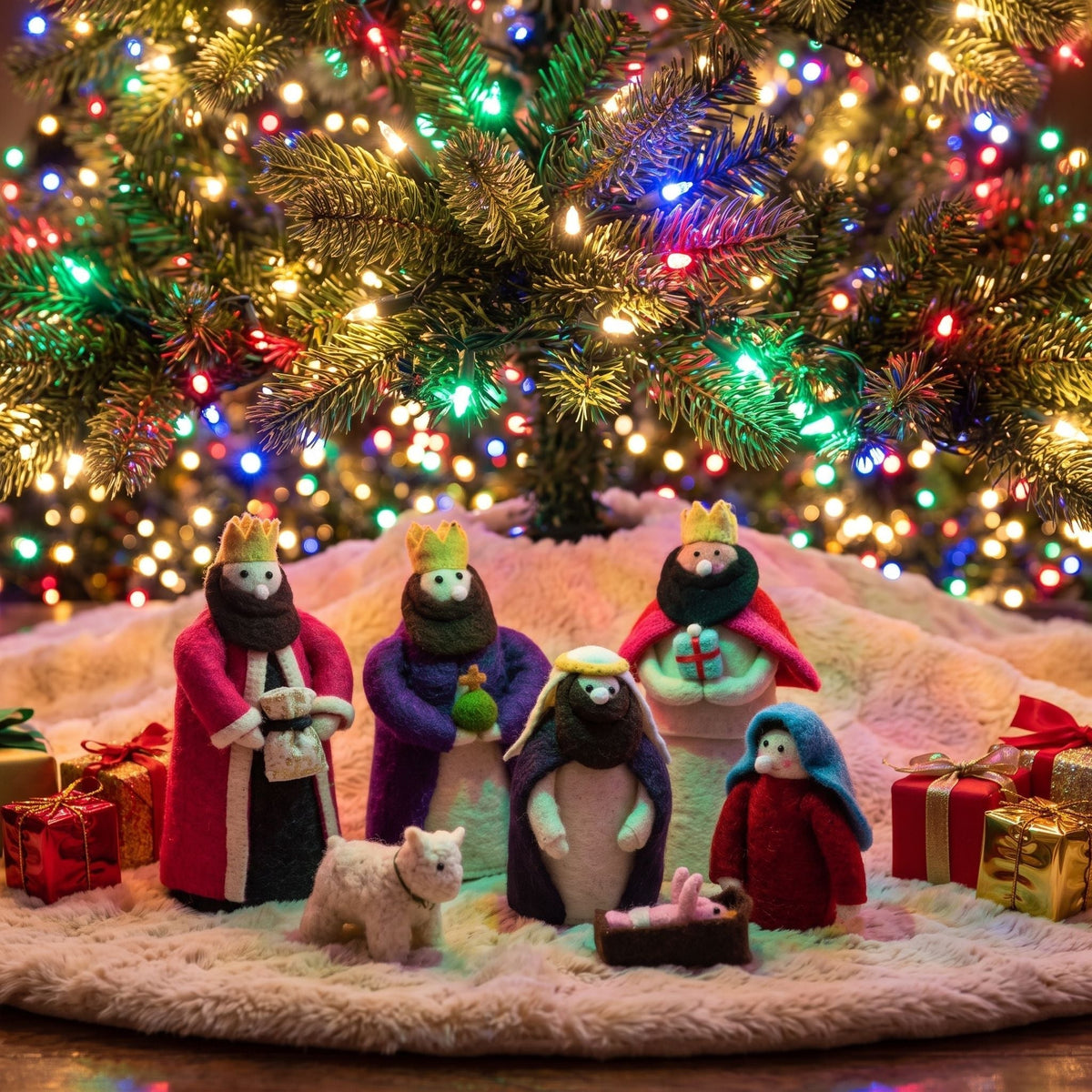 Handmade Nativity Scene Hand Felted Wool Arcadia Home - Che Cose Belle