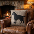 Handmade Pillow Hand Felted Wool - Black Lab Gray - 20" Arcadia Home - Che Cose Belle