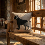 Handmade Pillow Hand Felted Wool - Black Lab Gray - 20" Arcadia Home - Che Cose Belle