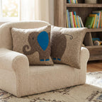 Handmade Pillow Hand Felted Wool - Blue Elephant Gray - 18" Arcadia Home - Che Cose Belle