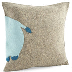 Handmade Pillow Hand Felted Wool - Blue Hippo Gray - 18" Arcadia Home - Che Cose Belle