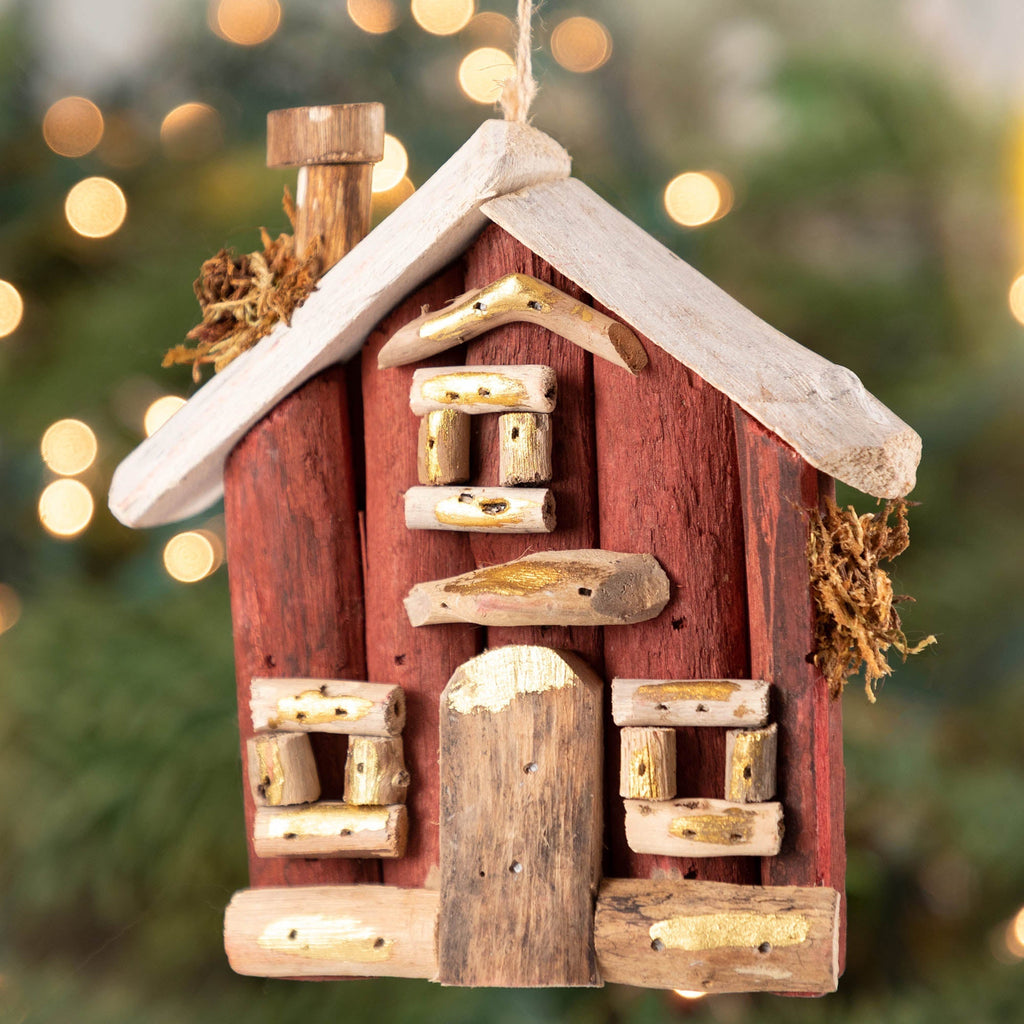 Handmade Recycled Driftwood Christmas House Ornament - Che Cose Belle