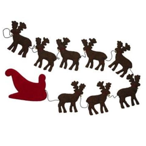 Handmade Reindeer Christmas Garland and Bunting Hand Felted Wool - 6' Arcadia Home - Che Cose Belle