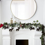 Handmade Reindeer Christmas Garland and Bunting Hand Felted Wool - 6' Arcadia Home - Che Cose Belle
