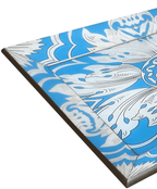 Handmade Reverse Painted Mirror Tray Beveled Edge Sky Blue - Medium Arcadia Home - Che Cose Belle